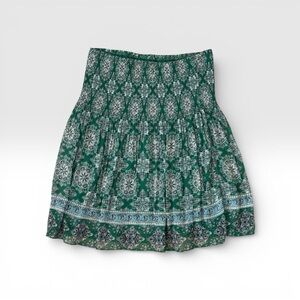 Green Patterned Women's Skirt - Max Studio -Size Small